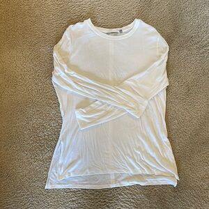 Athleta long sleeve white crew neck with slits on the side